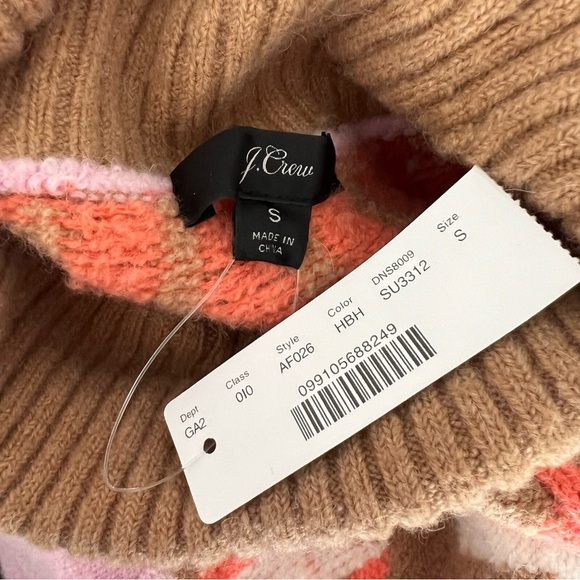 NWT J. Crew Supersoft Fair Isle Turtleneck Pink - Picture 6 of 7